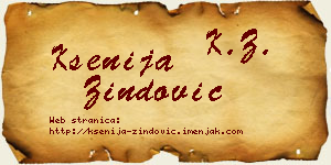 Ksenija Zindović vizit kartica
